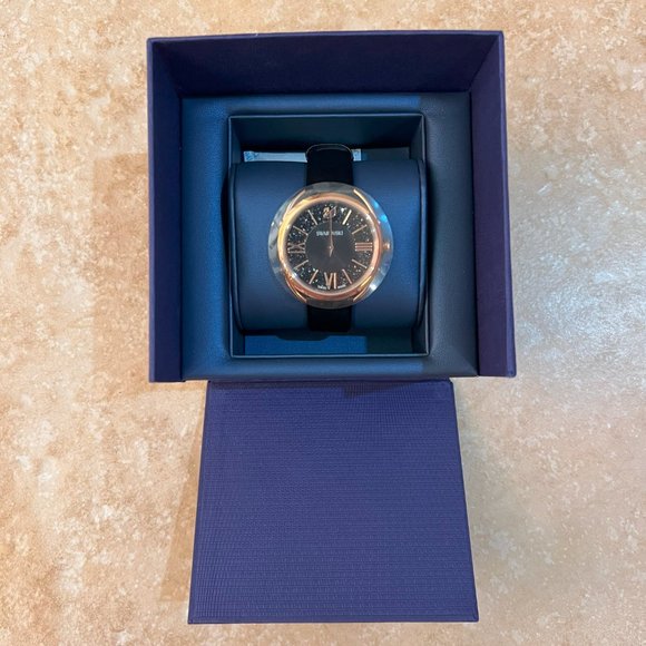 Swarovski - Crystalline Glam Watch Swiss Made, Leather strap, Black, Rose gold main image 6